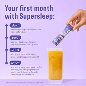 Nello Supersleep, Nighttime Sleep Support Drink Mix, Ashwagandha, Maizinol, L-Glycine, Magnesium Glycinate, Peach Dream (Pack of 20)