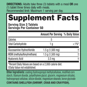 Schiff Glucosamine 1500Mg plus MSM 1500Mg and Hyaluronic Acid, 150 Tablets - Joint Supplement
