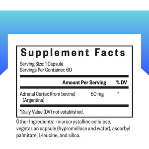 Seeking Health Adrenal Cortex - Adrenal Supplement to Support Healthy Nervous System & Energy - Gluten-Free & Dairy-Free Nervous & Immune System Supplement - 50 Mg, 60 Capsules