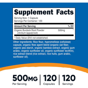 Nutricost Burdock Root 500Mg, 120 Capsules - Gluten Free, Non-Gmo, Vegetarian Friendly