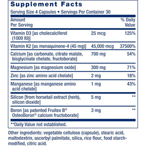 Life Extension Bone Restore Elite Calcium Supplement with Super Potent K2, Calcium, Vitamin D3, Magnesium, Boron, Zinc, Vitamin K2, for Bone Health, Gluten-Free, Non-Gmo, 120 Capsules