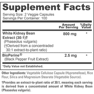 Nusapure White Kidney Beans Capsules, 800 Mg, 200 Veg Capsules (Non-Gmo, Vegan)