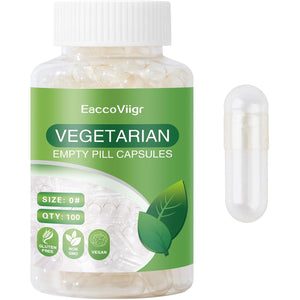 Size 0 Empty Capsules - 100 Count Clear Empty Pill Capsules with Capsule Filling Kit, Fillable Vegan Vegetarian Capsule Empty for Vitamins, Easy for DIY Supplements