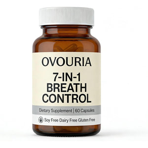 Ovouria Breath and Gut Balance - 7-In-1 Breath Control, Targets Bad Breath at the Gut Root, Natural Ingredients with Probiotics, Vegan Gluten-Free, 60 Capsules(1Pc)
