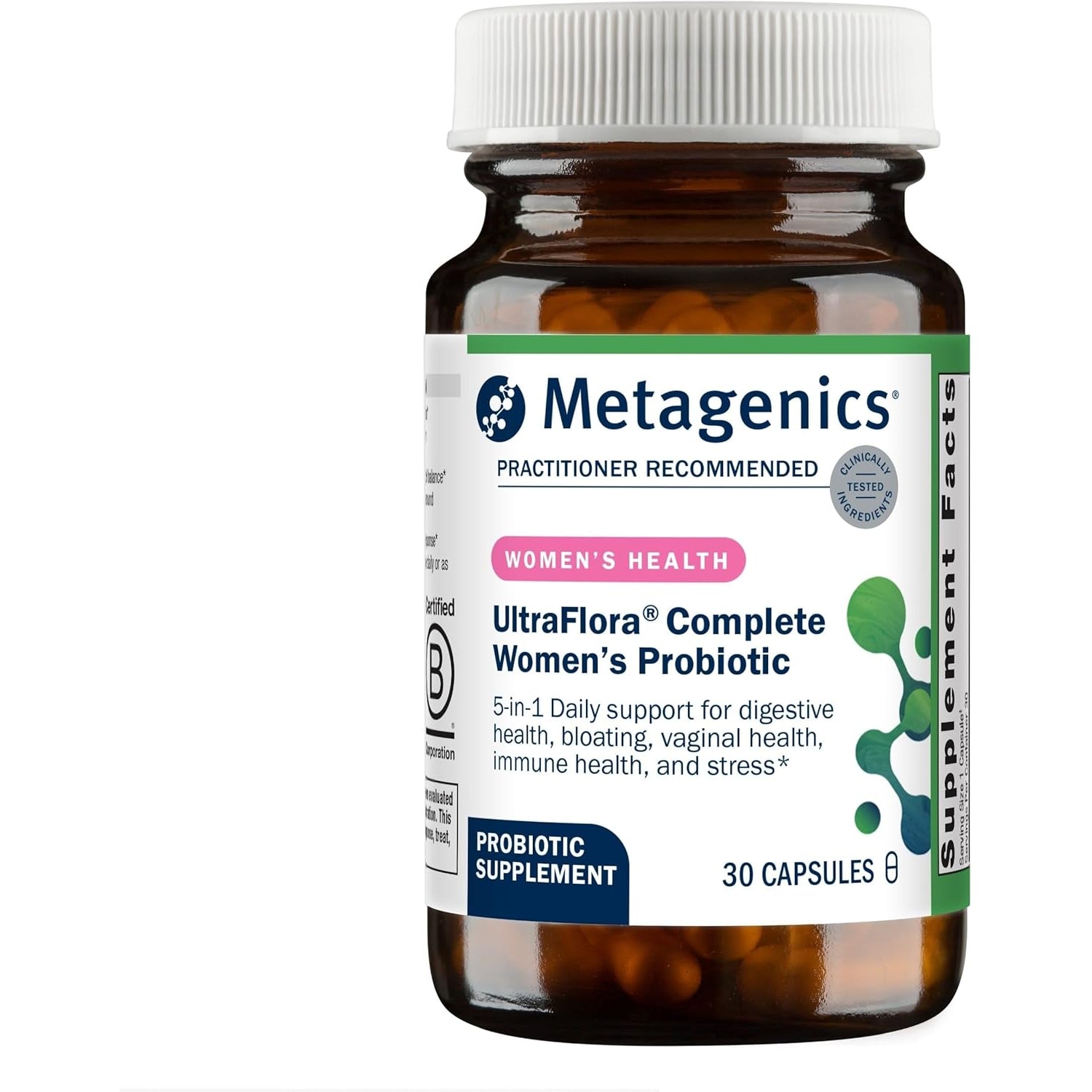Metagenics Ultraflora Complete Women'S Probiotic - Shelf-Stable 5-In-1 Multi-Benefit Formula for Digestive, Immune, Vaginal, Urogenital & Microbiome Health* - 30 Capsules