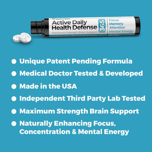 Best 365 Labs Maximum Strength Brain Support - Methylene Blue, Caffeine, and L-Theanine - Improve Focus and Memory - Unlock Your Brain’S Potential - 60 Tablets