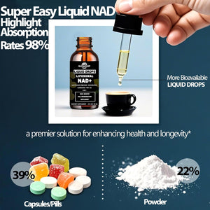NAD Supplements for Women & Men, Liposomal NAD Nicotinamide Riboside Resveratrol 900Mg W. B3 Vitamin Quercetin TMG, Liquid Resveratrol NAD plus Supplement for Anti-Aging Energy Focus Longevity