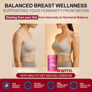 Bloom10 Breast Gummies for Women Bust Support & Health MAX Formula plus 2X Billion Probiotics 5X Herbal Supplements Fenugreek, Saw Palm, Wild Yam, 4X Vitamins for BBL Curves | Sugar-Free Vegan 60Ct