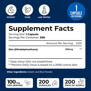 We like Vitamins DIM 100Mg 200 Capsules - 200 Day Supply - Diindolylmethane DIM Supplement for Support with Healthy Estrogen and Hormone Levels