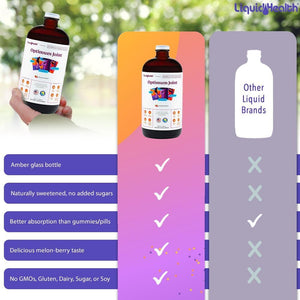 LIQUIDHEALTH Optimum Joint Support Supplement with Glucosamine, Chondroitin, MSM, Hyaluronic Acid - Triple Strength Liquid Vitamins, Gluten-Free, Dairy-Free, Soy-Free Joint Juice, Made in USA (32 Oz)