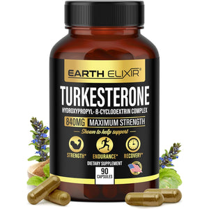 Turkesterone 840 Mg – Natural Testosterone Support - 100% Pure Turkesterone Supplement for Men & Women - Ajuga Turkestanica Extract - Made in USA & 3Rd Party Tested for Strength, Energy & Vitality