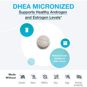 XYMOGEN DHEA Micronized - 10 Mg Dehydroepiandrosterone - Androgen and Estrogen Support - Gluten-Free, Soy Free & Dairy Free - 60 Tablets