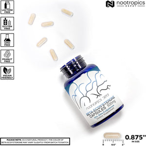 Nootropics Depot Beta Ecdysterone/20-Hydroxyecdysone 50% Capsules | 500Mg | Cyanotis Arachnoidea Extract | Phytoecdysteroid | 30 Count