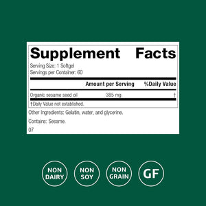 Standard Process Sesame Seed Oil - Blood Health Support Supplement - Formula Aids Healthy Immune System Response & Function - Support Healthy Liver Function - 60 Softgels