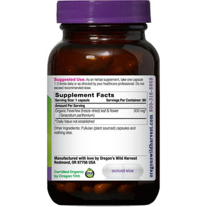 Oregon'S Wild Harvest Non-Gmo Feverfew (F.D.), Organic Herbal Supplements, 90 Count
