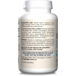 Jarrow Formulas Broccomax Sulforaphane Generator 35 Mg, Sulforaphane Glucosinolate & Myrosinase, Broccoli Seed Supplement for Liverhealth Support, 120 Delayed Release Veggie Capsules, 60 Day Supply