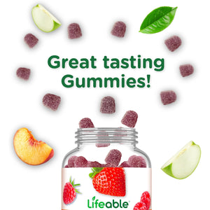 Lifeable Stress Aid Gummies for Teens | with Lemon Balm, GABA and L Theanine Supplements | Vegan Non GMO Mood Support Supplement | Great Tasing Stress Vitamins | L-Theanine for Teen | 90 Gummies