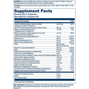SOLARAY Twice Daily Multi Energy Multivitamin, Iron Free | Complete Multi for Immune & Energy Support | Non-Gmo | 120Ct (60 Serv, 120 CT)