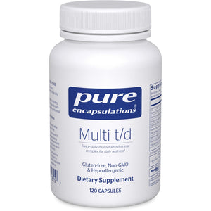 Pure Encapsulations Multi T/D - Multivitamin & Mineral Supplement - for Daily Wellness, Cardiovascular & Immune Health* - Rich in Vitamins & Minerals - Gluten Free & Vegetarian - 120 Capsules