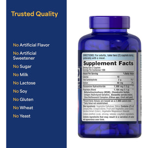 Puritan'S Pride Glucosamine Chondroitin MSM, Dietary Supplement for Joint Health, 6 Month Supply, 360 Coated Tablets