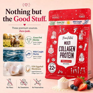Multi Collagen Protein Powder Type I II III IV V X - Unflavored & Hydrolyzed 16Oz Pure Collagen Peptides Powder - Grass Fed Beef, Wild Fish Marine & USA Eggshell - Whole Body Collagen