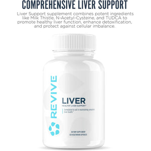 Revive MD Natural Liver Cleanse, Detox & Repair Supplement – Milk Thistle Liver Support Formula Promotes Healthy Liver Function & Helps Reduce Inflammation – 120 Capsules (30 Servings)