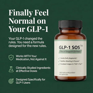 GLP-1 SOS™ Digestive Support for Ozempic Wegovy Mounjaro Users – Constipation, Sulfur Burps, Fatigue – Magnesium, Ginger, Probiotics, B12 – 60 Capsules