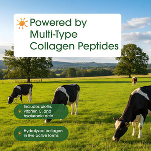 Naturebell Multi Collagen Protein Powder - 600G - Hydrolyzed Collagen Peptides - for Skin, Hair, Nail, Joint & Bone Health Support* - Grass-Fed & Keto-Friendly - Unflavored