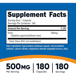 Nutricost Rutin 500Mg, 180 Capsules - Gluten Free, Non-Gmo, and Vegetarian Friendly