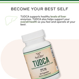 TUDCA Bile Salts Liver Support Supplement, 500Mg Servings, Liver and Gallbladder Cleanse Supplement (60 Capsules, 250Mg) Genuine Bile Acid TUDCA with Strong Bitter Taste by Double Wood