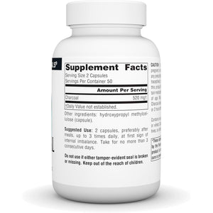 Source Naturals Charcoal - 100% Pure Activated, Digestive Aid - 100 Capsules