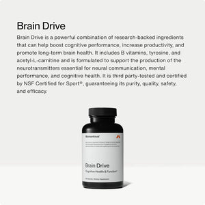 Momentous Brain Drive Nootropic Supplement - Brain Supplement for Memory & Focus Support - NSF Certified for Sport - GMO- & Gluten-Free - 30 Servings