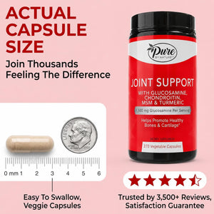 Pure by Nature Glucosamine Chondroitin MSM Turmeric Boswellia (90 Day Supply) - Joint Support Supplement for Women & Men, Nutritional Support for Joint Strength, Gluten Free, Non GMO - 270 Capsules