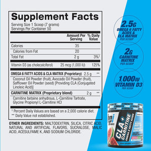 BPI Sports Cla+Carnitine – CLA L Carnitine & Linoleic Acid – L Carnitine Supplement for Weight Loss, Metabolism & Lean Muscle – Caffeine Free – Watermelon – 50 Servings – 12.34 Oz
