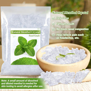 MAQIHAN 2Oz Menthol Crystal Bulk - Menthol Crystals Organic Mentol Cristal for Shower Steamer Aromatherapy Vapo Tablet Making Colds Restore Congestion Relief Peppermint Essential Oil Making
