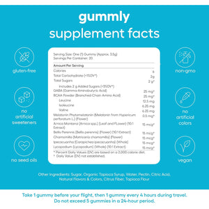 Jet Lag Remedy for Travel Gummies • No Jet Lag Pills Alternative • Travel Essentials • Support Adjustment to Time Zones and Circadian Rhythm • Delicious Tropical Berry Flavor • 20 Gummies 3-5 Trips