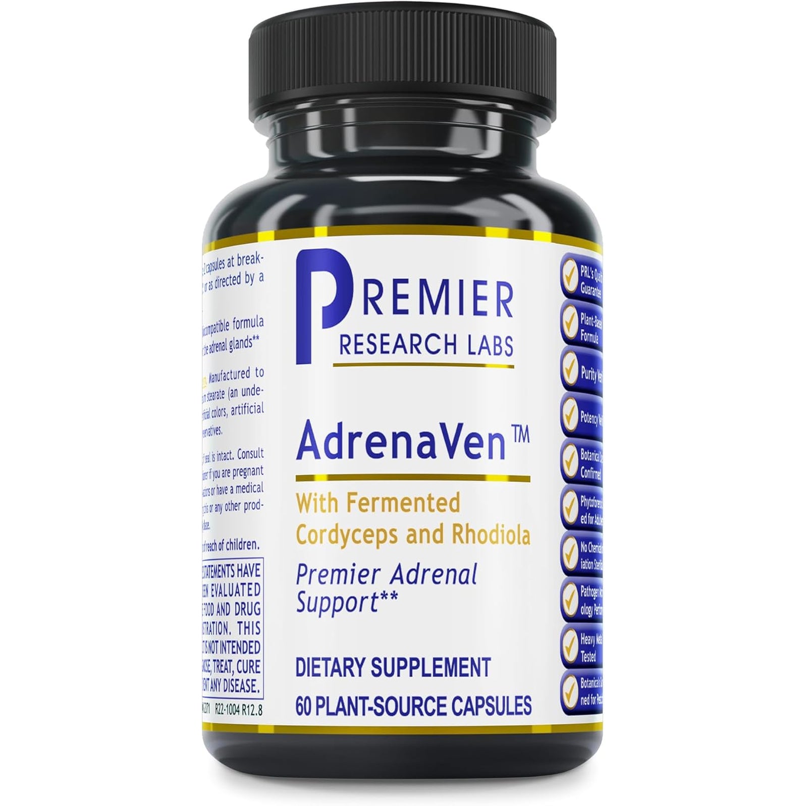 Premier Research Labs 30 Servings-Adrenaven - Adrenal Health Supplement, Supports Adrenal Gland Health and Stress Response - Organic Adrenal Health - 60 Plant-Source Capsules