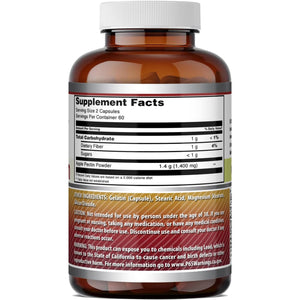 Amazing Formulas Apple Pectin 1400 Mg Supplement | Capsules | Non-Gmo | Gluten-Free | Made in USA (1 Pack | 120 Count)