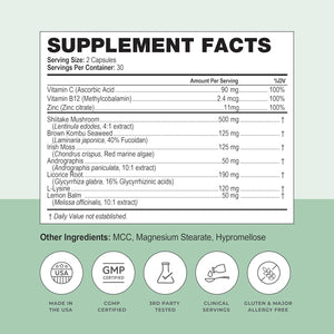 Simplix | Natural Supplement to Strengthen the Immune System | Respond to Outbreaks | Source of Highly Researched Mushroom & Seaweed Polysaccharides 60 Veggie Capsules (1 Pack)