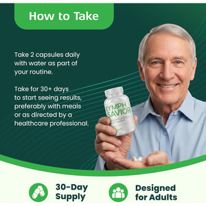 Plant-Based Lymphatic Support Supplement with Red Clover, Horse Chestnut & Burdock Root for Fluid Balance & Daily Wellness - Non-Gmo, Made in USA - 30-Day Supply, 1 Bottle