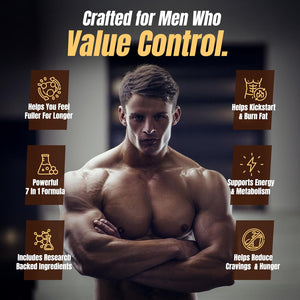 PREMIUM Male Appetite Suppressant - Weight Loss Pills, Fat Burner for Men, GLP-1 Pathway Support - Can Help Sustain Muscle While Burning Fat - Powerful Fat Burning Assistance- 60 Capusles