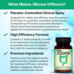 3Biome - Natural Probiotic Supplement - Non-Gmo, Vegan, Gluten-Free