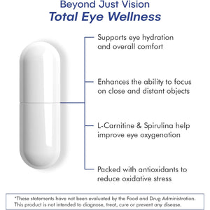 Eye Health Supplement – 14 Essential Nutrients for Clear Vision, Blue Light Protection, and Long-Term Eye Health. Supports Clarity and Eye Wellness. 60 Capsules. (1 Pack)
