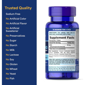 Puritan'S Pride Youth Guard™ DHEA for Women and Men 25Mg, Dietary Supplement Forhealthy Aging, 250 Tablets