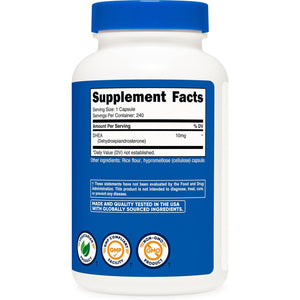 Nutricost DHEA (10Mg) 240 Capsules - Dehydroepiandrosterone, Vegetarian-Friendly, Gmo-Free