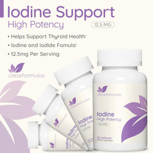 High Potency Potassium Iodine Supplement - Potassium Iodide USP and Free Iodine Capsules 12.5Mg Precise Dosage Blend - Capsule Alternative to Lugol'S Supplement for Thyroid Energy & Immunity (3 Month)