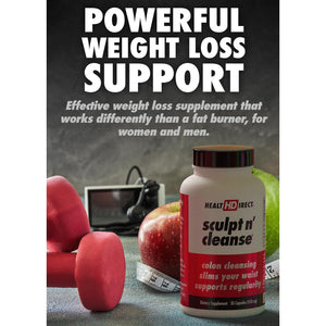 HEALTH DIRECT Sculpt N' Cleanse - Herbal Colon Cleanse for Digestive Health & Regularity - Natural Detox & Gut Flush Supplement - 50 Veggie Capsules