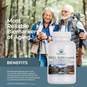 Nature'S Lab DHEA 50Mg Supplement - Promotes Balanced Hormone Levels, Healthy Energy and Increased Mental Clarity* - 300 Capsules (10 Month Supply)
