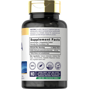 Carlyle DHEA Supplement for Women and Men | 25Mg | 180 Tablets | Vegetarian, Non-Gmo, and Gluten Free
