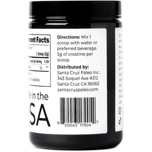 Santa Cruz Paleo, Creatine Monohydrate Powder Micronized, Unflavored Pre Workout and Muscle Support Supplement, Gluten Free Keto, Mix with Water or Shakes, No Fillers or Additives, 80 Servings, 400G